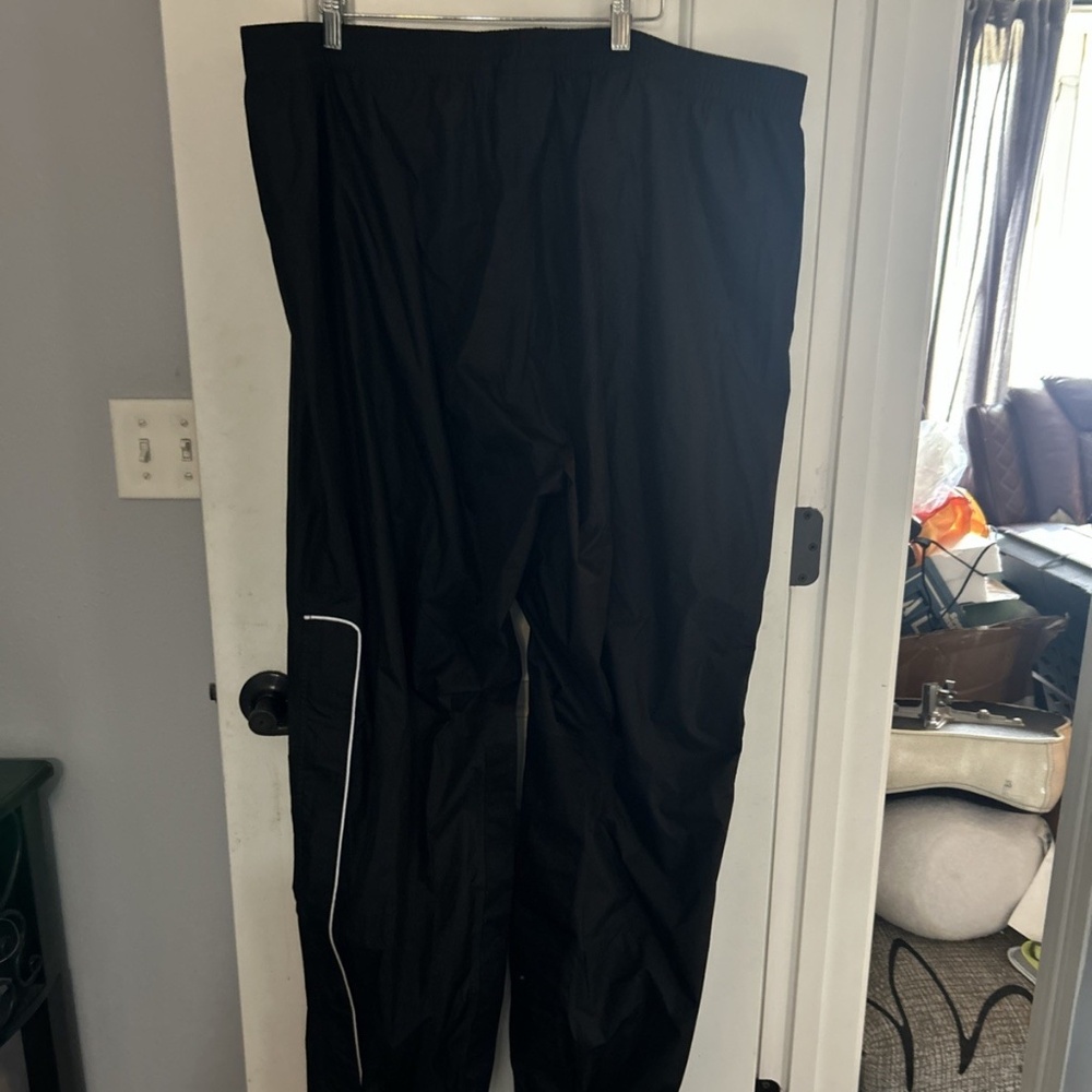 Harley Davidson Men’s Black Lightweight Rain Windbreaker Pants • 2XL • Side Zip